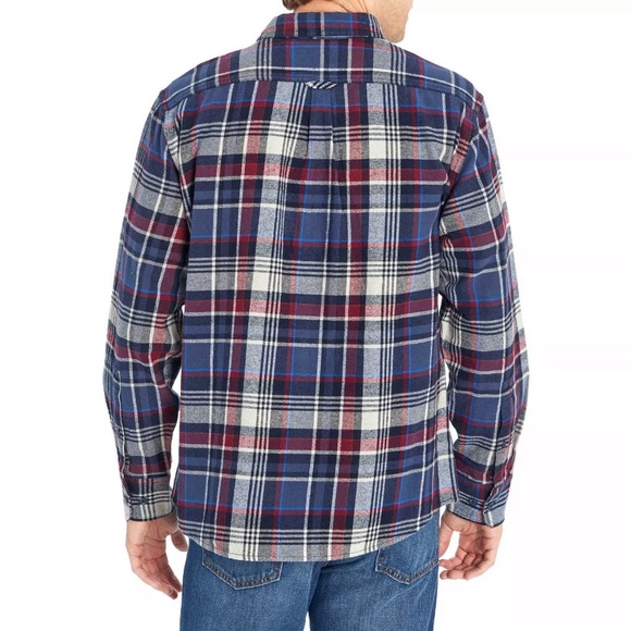 NWT Eddie Bauer Blue Bristol Plaid Flannel - Picture 2 of 6